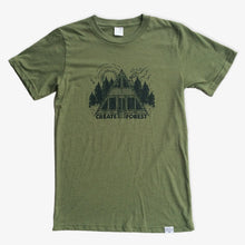 Load image into Gallery viewer, Forest Cabin Tee - Heather Army Green